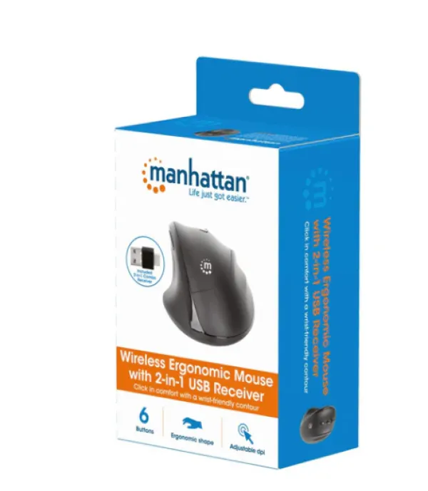 Miš Wireless Manhattan Ergonomic 190237, black