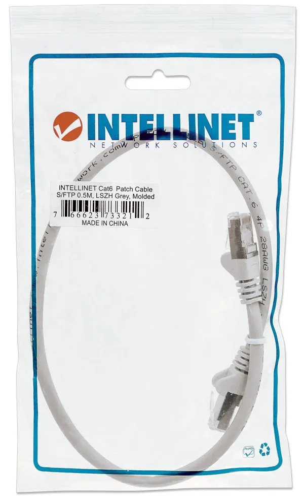 LAN SFTP kabl intellinet 733212 Cat6 CU/Sivi/0,5m