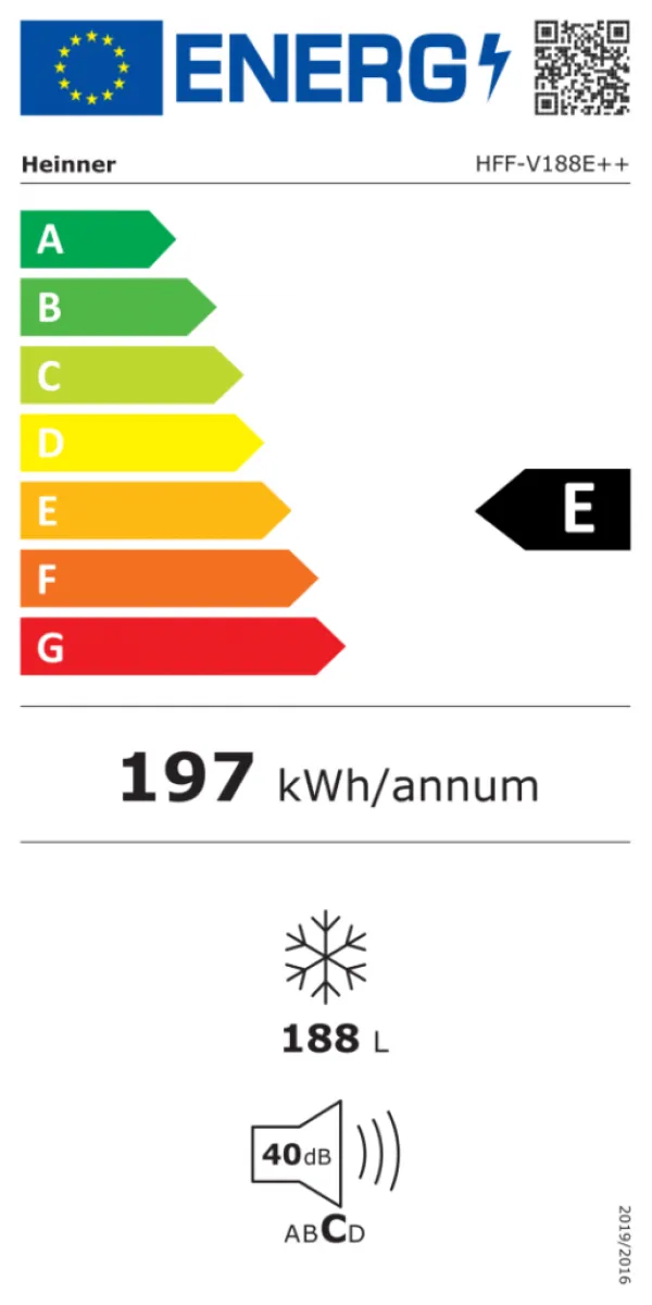 Zamrzivač HEINNER HFF-V188E++ 187l/4fioke+2/54x145,5/beli