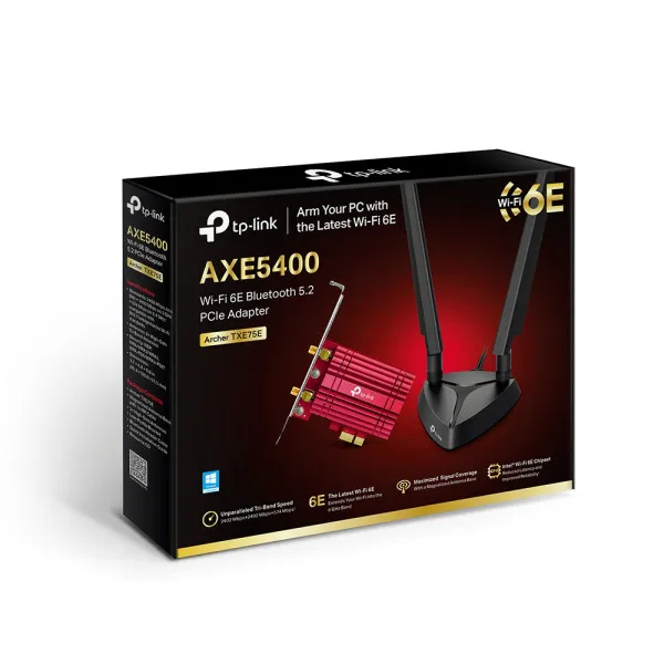 LAN MK PCI-E TP-Link Archer TXE72E WiFi 6 AX5400 dual band 2xExterna antena