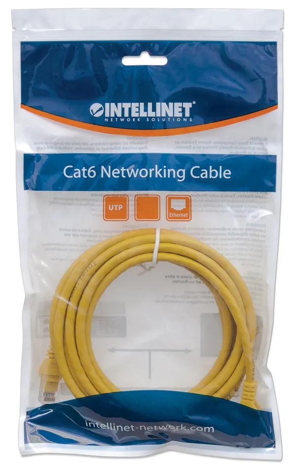 LAN UTP kabl intellinet 342346 Cat6 CCA/Žuti/1m