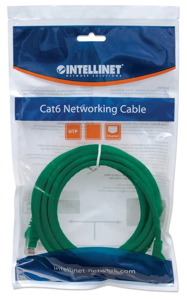 LAN UTP kabl intellinet 342476 Cat6 CCA/Zeleni/1m