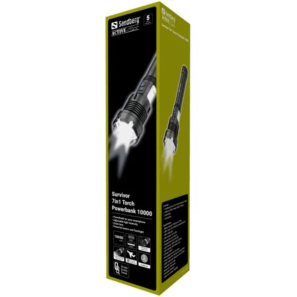 Baterijska lampa i powebank Sandberg Survivor 7u1 10000 421-09