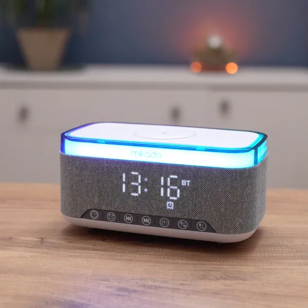 Zvučnik Mikado MD-W8 1200mah, 10W lampa/alarm/wireless punjač/sivi