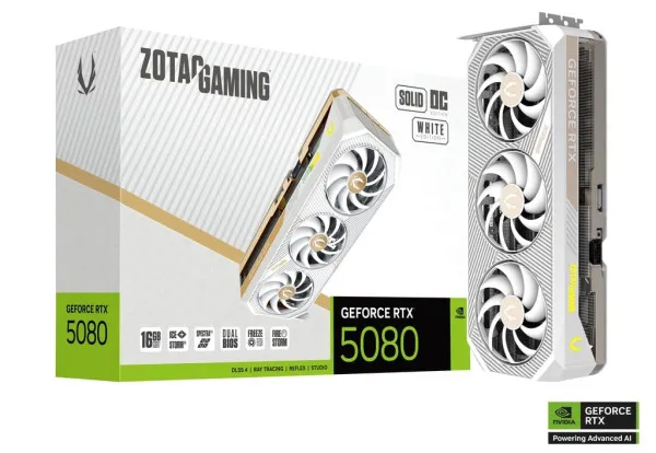 VGA Zotac RTX 5080 SOLID OC White Edition 16GB GDDR7, ZT-B50800Q-10P