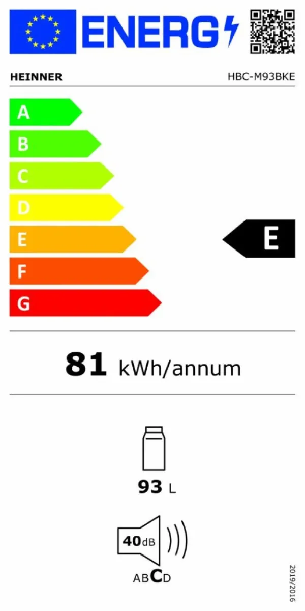 Frižider za piće HEINNER HBC-M93BKE/93l/115limenki/crni