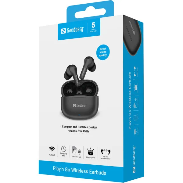 Slušalice TWS Sandberg Play N Go 126-51 Bluetooth/crne