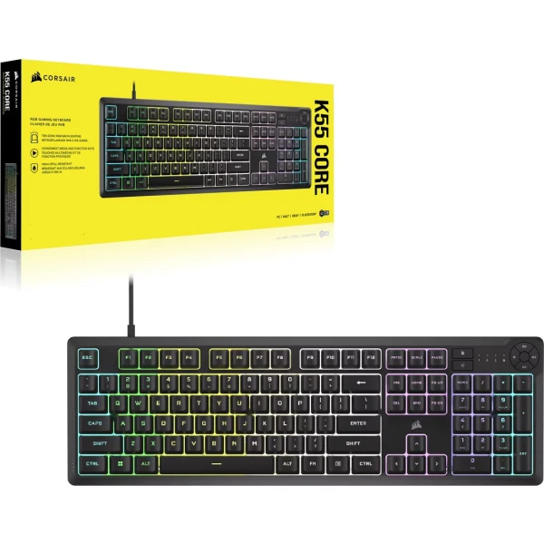 Tastatura žična gaming Corsair K55 CORE RGB crna CH-9226C65-NA