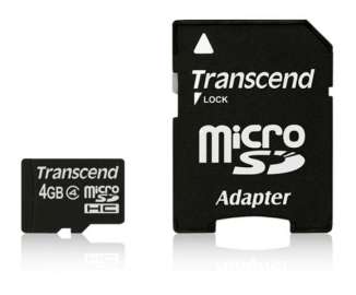 MICRO SD  4GB TRANSCEND + SD adapter TS4GUSDHC4
