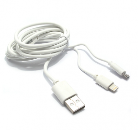 USB data kabal BWOO 2in1 (micro + Iphone lightning) 