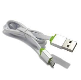 USB data kabal Flat CLUES XS-09 MicroUSB 1m belo/zeleni 