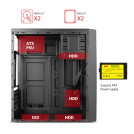 Kućište Stars Solutions K01 500W  USB2.0 x2