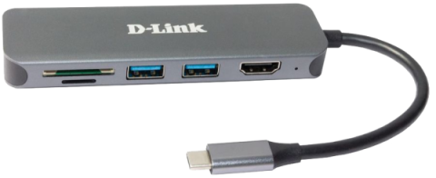 Docking D-Link DUB-2327 6in1 USB-C - HDMI/USB3.0x2/CR/PD