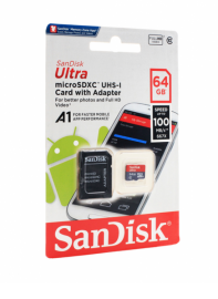 Micro SDHC SanDisk 64GB, 100MB/s, sa adapterom