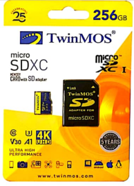 MicroSDXC TwinMOS 256GB TM256MSDXC10V30U3, UHS-3, V30