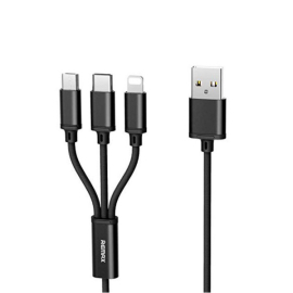 Kabl REMAX Gition RC-131 USB 3u1 Lightning/Micro USB/Type C crni 1m