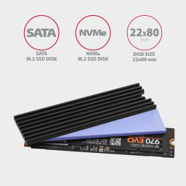 SSD M.2 Hladnjak AXAGON CLR-M2L6 passiv M.2-SSD-2280 6 mm, Crni