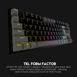 Tastatura USB Fantech MK876 RGB Atom TKL (Blue switch) US crna