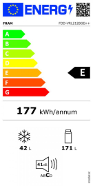 Kombinovani frižider Fram FDD-VRL212BGE++ 212l/55x145/krem