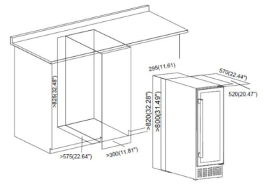 Ugradni vinski frižider HEINNER HRV-ABI56DRL20 /56l/20boca(750ml)/1zona