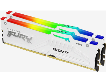 Memorija KINGSTON 32GB(2x16GB)/DIMM/DDR5/5600MHz/CL40/FURY Beast RGB/bela